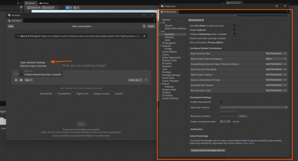 Unity_AI_Assistant_Settings